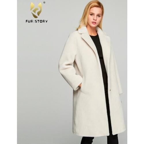 FUR STORY Women's Natural Sheepskin Coats