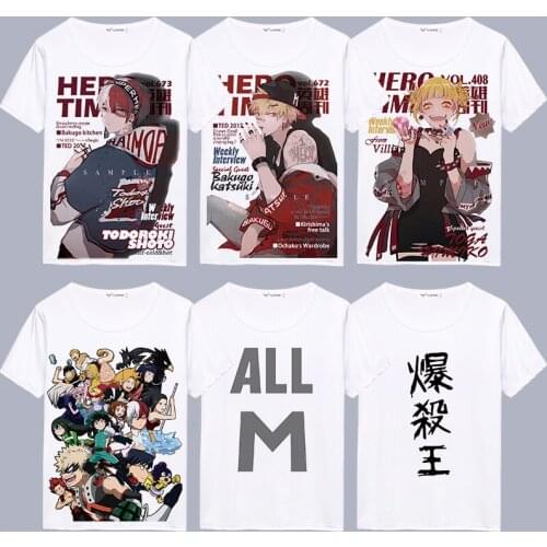 My Hero Academia Cosplay T Shirt Midoriya Izuku Todoroki Shoto Print T-Shirt Summer Graphic Tees Harajuku Casual Top Costume Tee