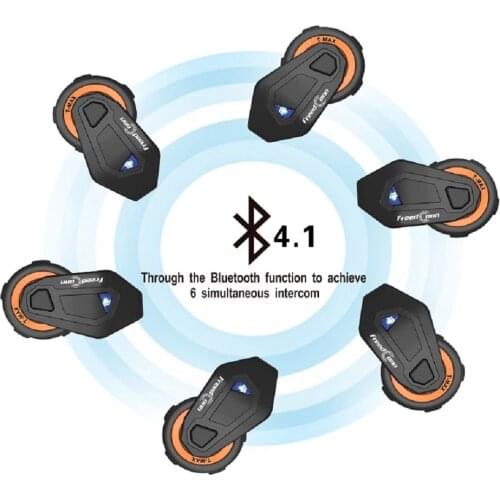 Freedconn T-max Motorcycle Intercom Helmet Bluetooth Headset 1000m 6 Riders Pairing Talking FM Radio Bluetooth Moto Headset