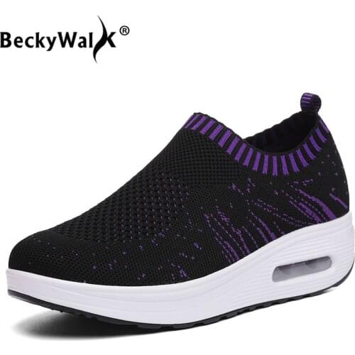New Autumn Ladies Shoes Women Sneakers Slip On Zapatillas Mujer Breathable Loafers Platform Sneakers Shoes Woman Size 40 WSH3286