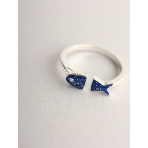 LANIWOO Blue Fish Ring 2020 New Cute Jewelry Fashion Accessory For Child Wholesale
