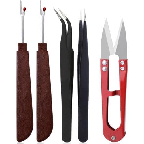 LMDZ 5Pcs Sewing Seams Ripper Stitch Thread Remover Scissors Tweezers Device Needlework Sewing Crafting DIY Quilting Accessories