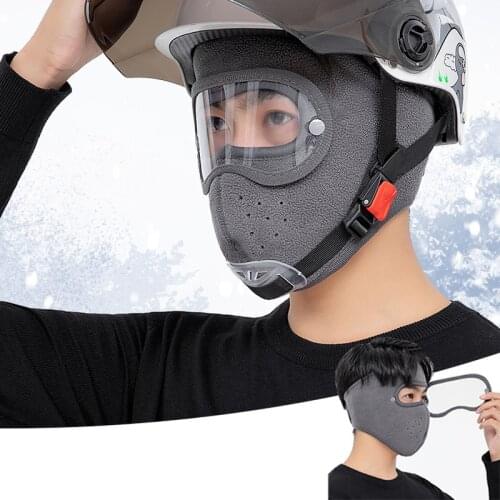 Warm Full Face Mask Balaclava Anti-fog Goggles Winter Anti-wind Motorcycle Cycling Skiing Sports Mask for Men Women