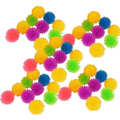 50Pcs Cat Ball Toys Rubber Mini Spiky Elastic Cat Chewing Ball Kitten Interactive Toy Pet Supplies Pet Accessories Random Color