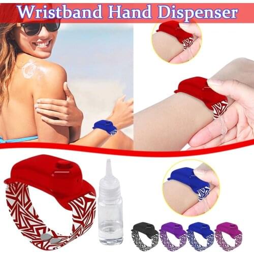 Reusable Wristbands Hand Sanitizer Dispensing Portable Bracelet Wristband Hand Dispenser Hand Band Wrist With Bottle 10ML