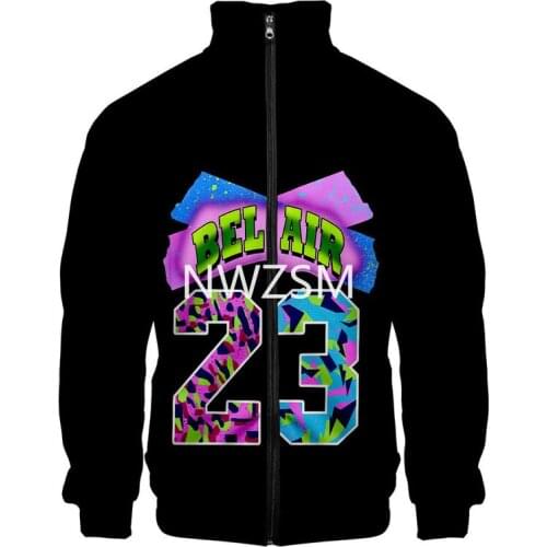 Anime Mens 3D cardigan Buttons Homme cardigan Shirts Hip Hop Bel Air 23 Casual cardigan jacket with stand-up collar and zipper