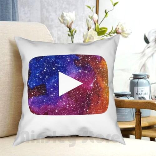 Youtube Play Button Space 2 Pillow Case Printed Home Soft Throw Pillow Youtube You Tube Logo Galaxy Stars Purple Black