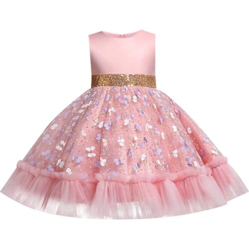 New Christmas princess dress with strawberry for girls dresses sleeveless big bow Birthday dress lace elegant banquet dress