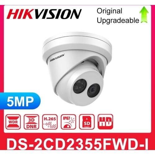Original Hikvision 5MP IR Fixed Turret Network Camera DS-2CD2355FWD-I Face Detection H.265+ Camera IP 5MP Dome Camera