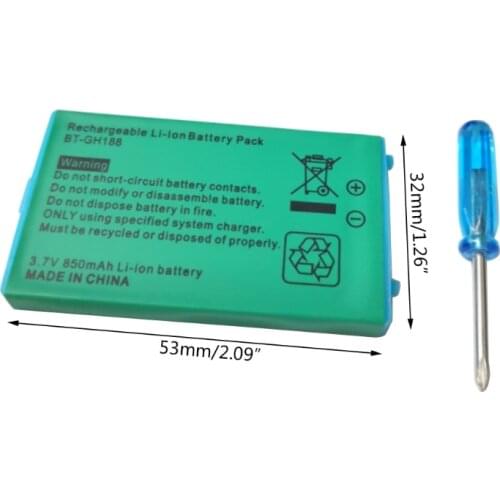 3.7V, 850mAh Rechargeable Li-on Battery Compatible with GBA SP, Replacement Lithium-ion Battery with Repair Tool Kit Y5LC