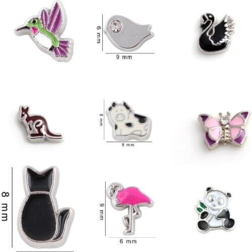 20Pcs Alloy Animal Pigeons Swan Charms Handcraft Butterfly Cat Pendant For Locket Necklaces Women Fine Gift Jewelry Accessories