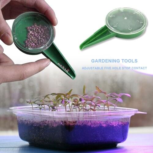 Seed Dispenser, Garden Seeder Seed Spreaders Gardening Hand Planter Sower Tool with Adjustable Hole Size for Garden Planting