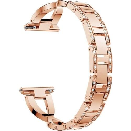 Watch Bracelet Strap with Diamonds Suitable for Fitbit Versa X-Shape Watch Band Replacement