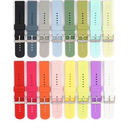 20mm silicone fashion strap for Samsung Galaxy Watch 3 41mm 42mm bnad active 2 gear S2 and amazfit BiP