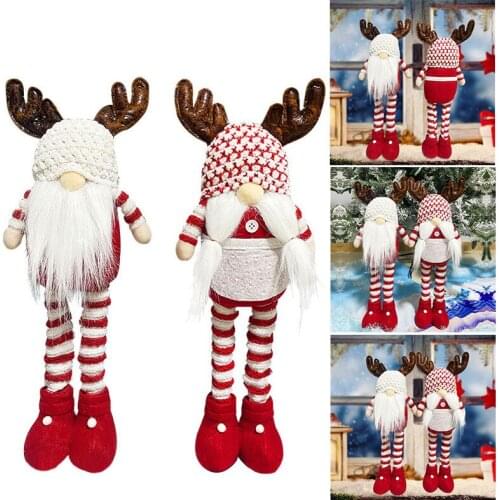 Christmas Faceless Doll Lovely Elf Ornament Creative Xmas Decoration for Home Living Room Bedroom JS22