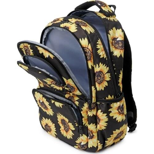 Sunflower Laptop Backpack Floral Girls Bookbags Women Casual Daypack Lightweight School Bag College Laptop Backpack Fit 14 Inch