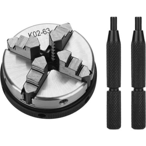 Hot 3-Jaw/4-Jaw Steel Self-Centering DIY Wood Lathe Chuck With Lock Rods Turning Machine Metal Wood Lathe Tools K01-63/ K02-63