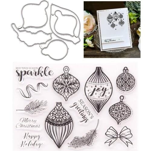 WYSE Christmas Bell Metal Cutting DIes/Clear Stamps Leaves Words Stamp and Dies set 2020 for DIY Scrapbooking Embossing Plate