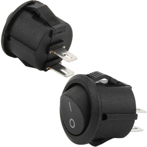 Sewing workshop 20Pcs Rocker Switch Power Switch Small Round 2 Pin 2 Position KCD11 Industrial Control Elements sewing machine