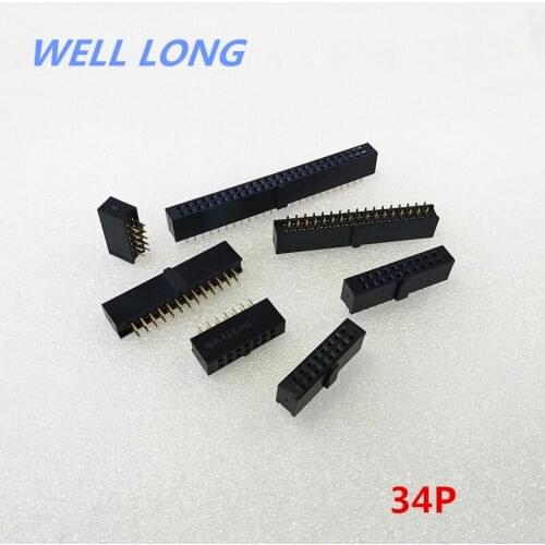 High Quality2*17 Pin 2.54mm Pitch Female 34 Pins female socket female Black connector