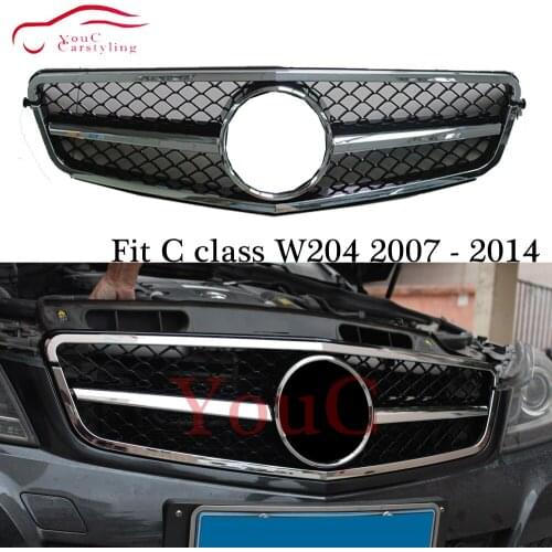 W204 AMG Look grille Front Bumper Grill Mesh fit for Mercedes C class W204 2007 - 2014 C180 C200 C250 C300 C350