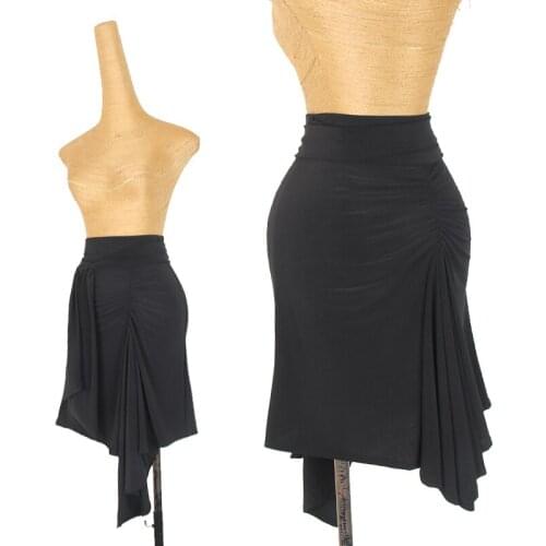 Latin Dance Skirt Women Practice Clothes Swing Irregular Skirts Adult Samba Salsa Rumba Dance Costume Wear Black Skirt DNV14426