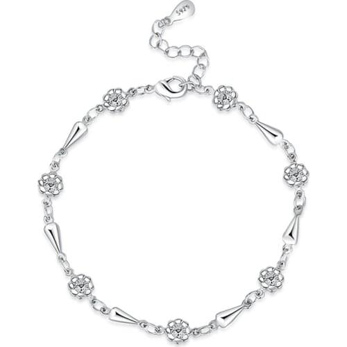 Plum Blossom Leaf Flowers Floral Metal Rose Gold Silver Color Bracelet For Women Korean Trendy Planet Jewelry Gifts SL2274