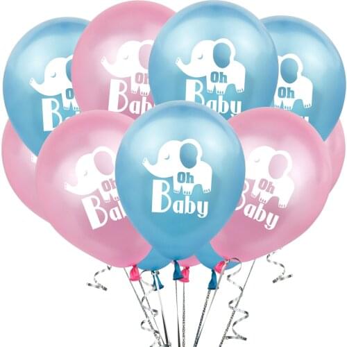 ZLJQ 10pcs 12 Inch Cartoon Elephant Latex Balloons Children Birthday Party Decoration Baby Shower Party Supplies Helium Balloon