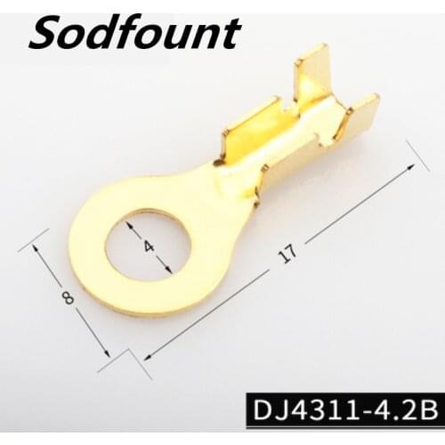 100PCS DJ4311-4.2B 4.2mm round lug ring grounding ring terminal thickness 0.4mm inner diameter 4MM