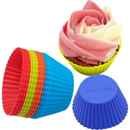 12 Pieces Silicone Muffin Molds Cupcake Baking Mold Muffin Silicone Cups