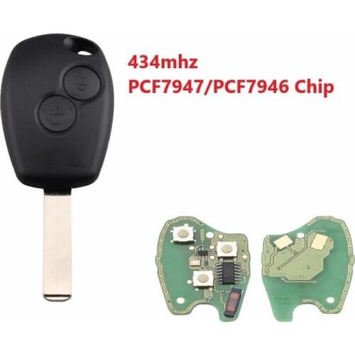 2 Button Remote Key for Renault Duster Modus Clio 3 Twingo DACIA Logan Sandero 433MHZ PCF7947/PCF7946 Chip
