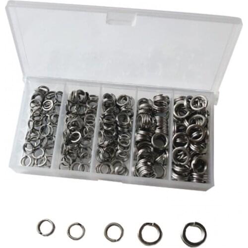 200Pcs Double Flat Ring Circle Lure Hook Connecting Fishing Gear Accessories