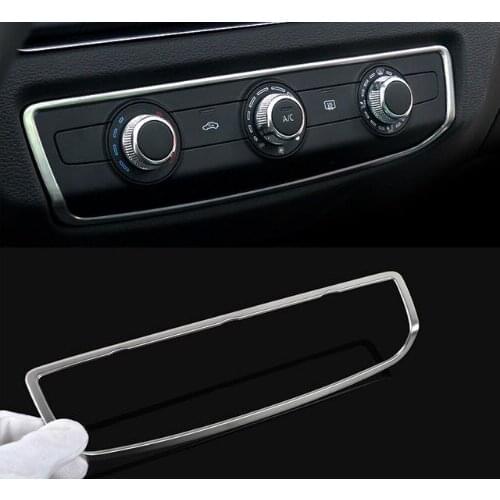 2016 Car Middle Console Air Conditioner Knob Frame Sticker Stainless Steel Cover Trim Strip HOT For Audi A3 8V 2014-2016