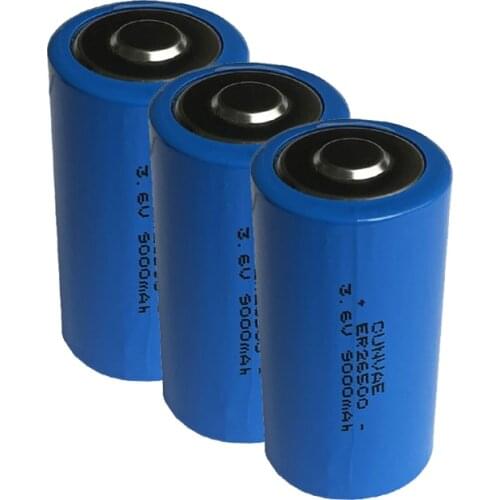 3PCS ER26500 26500 3.6V C size Lithium Battery er26500 9000Mah Li-SOCl2 Battery PLC controly battery 26500