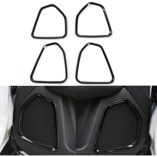 BBQ@FUKA Car styling 4pcs ABS Inner Car Door Sound Audio Speaker Cover Trim Strips 5 Color Fit For Jeep Compass 2017
