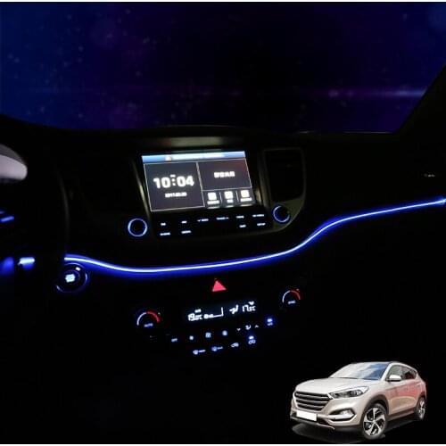 Central control atmosphere lamp interior modification instrument panel LED cold light atmosphere For Hyundai Tucson 2015-2018