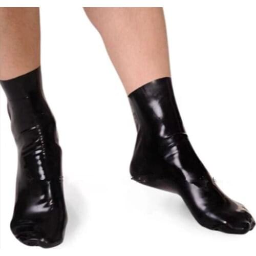 Black Latex Unisex latex fetish color sock rubber short color size S,M,L