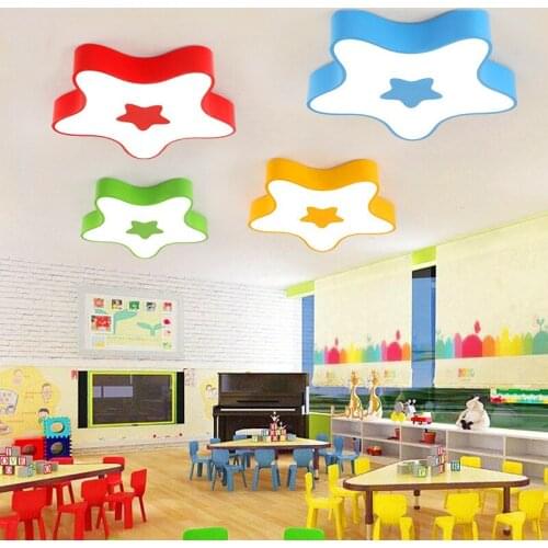 Childrens room lamp bedroom led ceiling lamp warm color five corners star nursery LED lamp kindergarten cartoon ceiling lamp