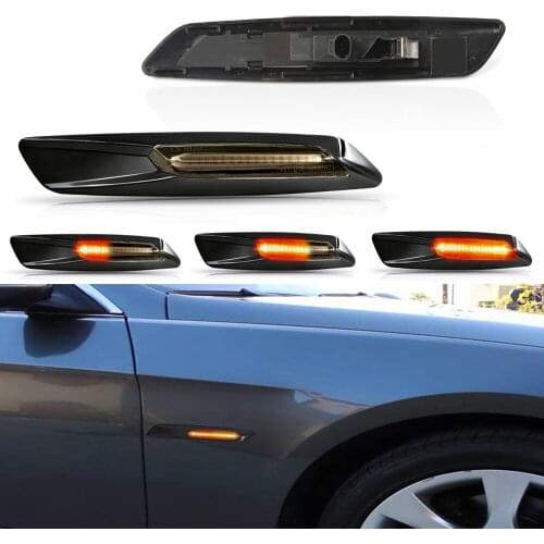 Dynamic Amber LED Car Front Side Marker Blinker Lights For BMW 1 3 5 Series E81 E82 E87 E88 F30 E90 E91 E92 E93 E46 E60 E61