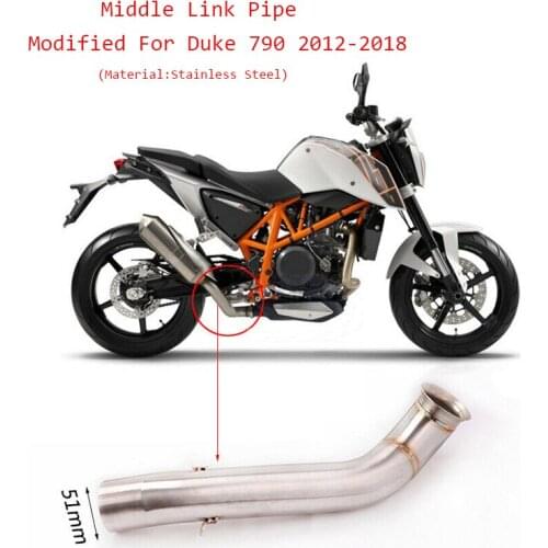 Motorcycle Middle Link Pipe for KTM 690 DUKE Silp on 51mm Exhaust System Stainless Steel