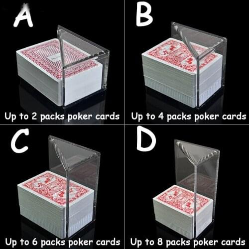 JIESITE Playing card holder Clear Acrylic High Quality Texas Poker Card Box Black Jack Baccarat Casino Board Game Accessory