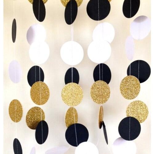 Jumbo Great Gatsby Themed Wedding Garland,Paper Garland Black White Gold Bridal Shower, Baby Shower, Birthday Party,Gold
