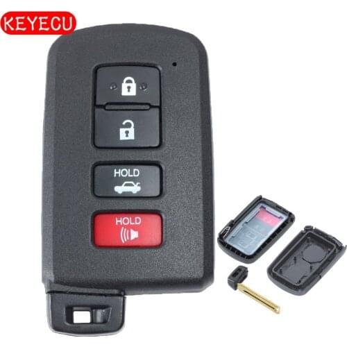 Keyecu Smart Remote Car Key Shell Case 3+1 Button Fob for Toyota Prius C Land Cruiser Tacoma 2012-2017 (Shell Only)