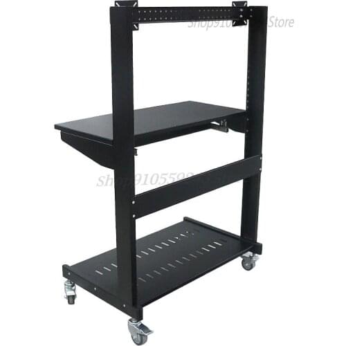 Dual-screen Three-screen Computer Desks, Metal Computer Desks For Workshops, Storage, Mobile Office, Standing Computer Racks