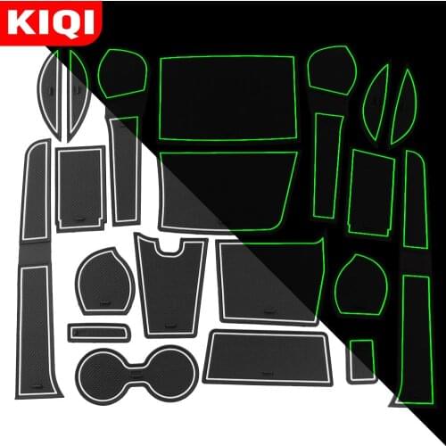 KIQI 20Pcs Door Groove Mat for Toyota Fortuner SW4 2008 - 2016 2017 2018 Accessories Anti-Slip Cup Cushion Mats Car Styling