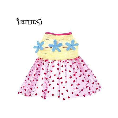 Lovely design pet skirt pet dog dress summer skirt for dog puppy clothes tulle cute Hawaiian style cool dress pink XS-XL