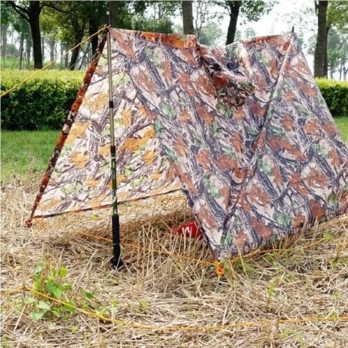 Multifunctional 3 in 1 outdoor camouflage raincoat camping tent awning rainwear camping mat ground mat jungle moistureproof mat