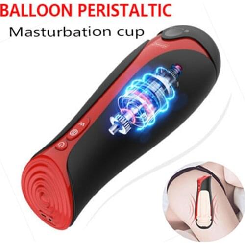 Male Masturbator 3*12Adjustable Modes Air Bag Peristalsis Masturbation Cup Vibrating Heating Masturbators Adult Sex Toys For Men