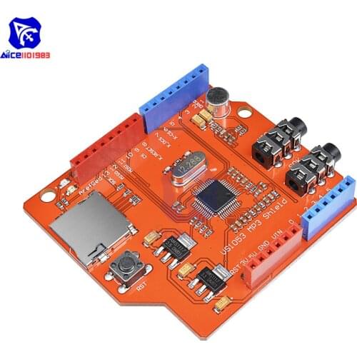 Diymore VS1053 VS1053B MP3 Music Shield Stereo Audio MP3 Player Record Decode Module with TF Card Slot 5V for Arduino