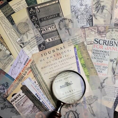 Junk Journal Scrapbook Paper Pad Retro Hand Account Material Old Poster Old Newspaper Book Page DIY Scrapbook Paper Set